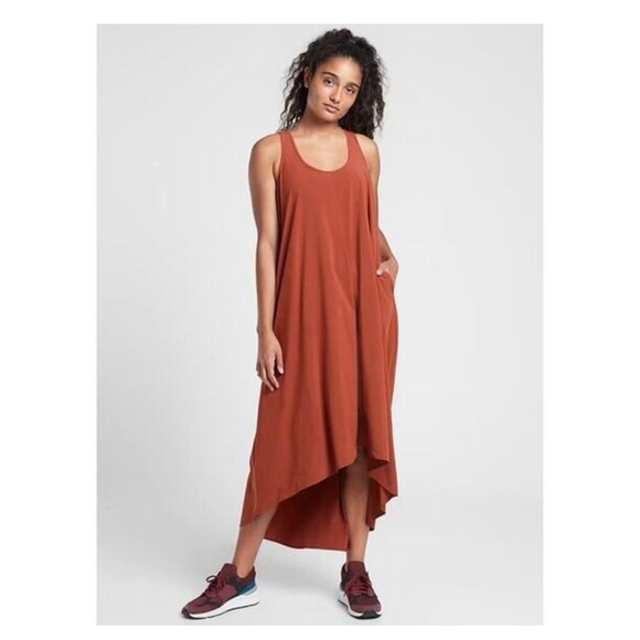 ATHLETA Presidio Traveler Maxi Dress Small Rust NEW Casual Active Athleisure - Picture 1 of 11